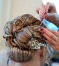 Making wedding coiffure